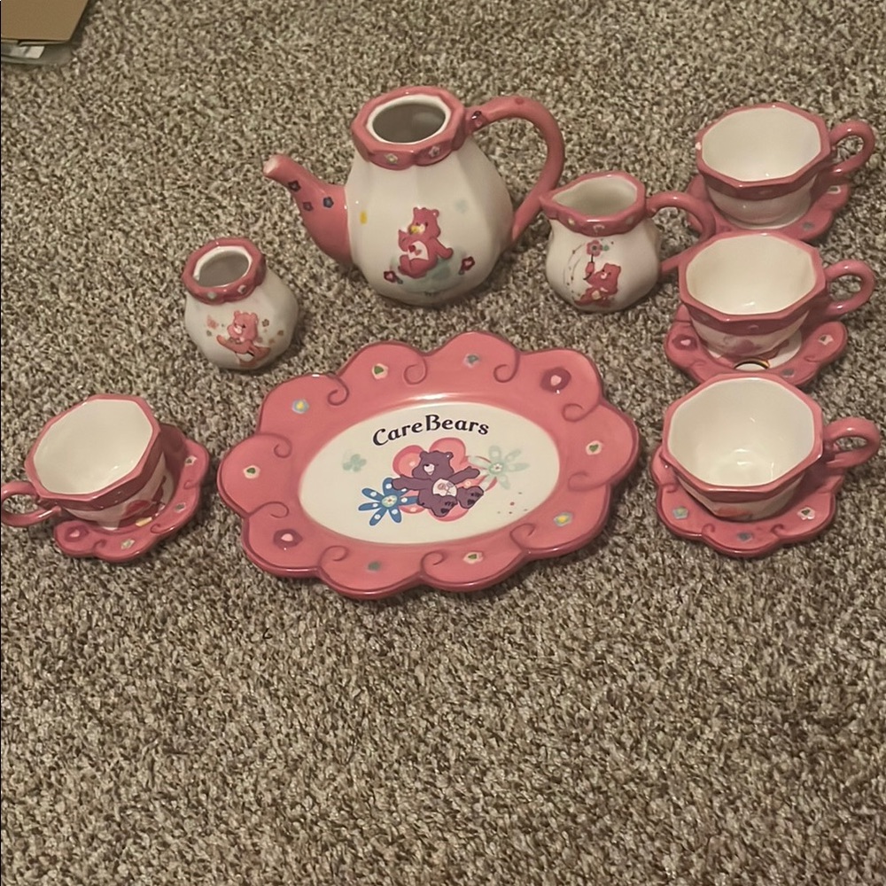 Care Bears China tea set collectible Carebears children’s saucer pot plate
